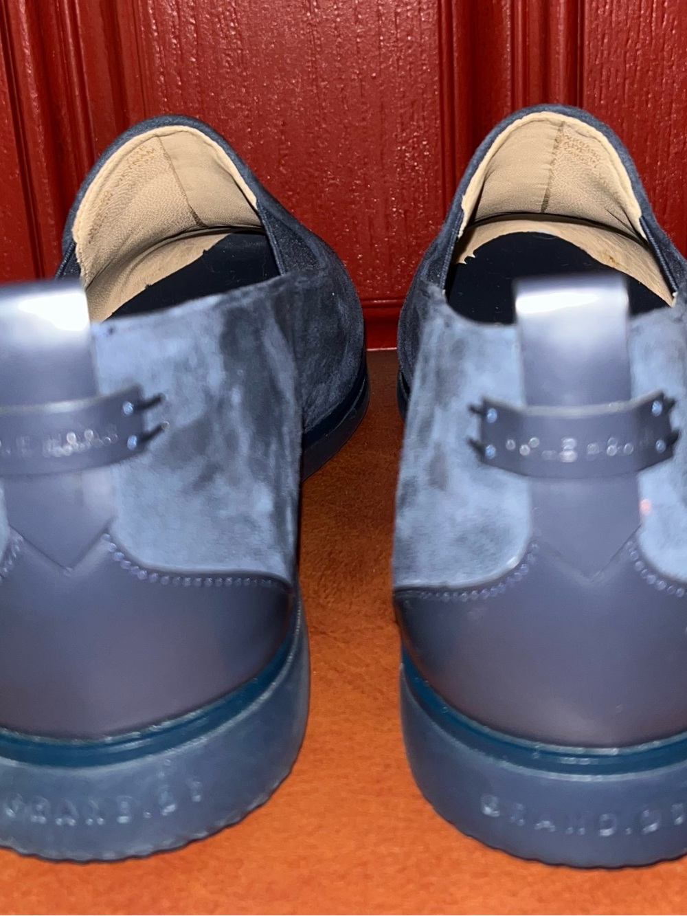 Cole Haan Grand Ambition Women's 7.5 B Blue Suede Leather Cap Toe Loafers - Picture 4 of 6